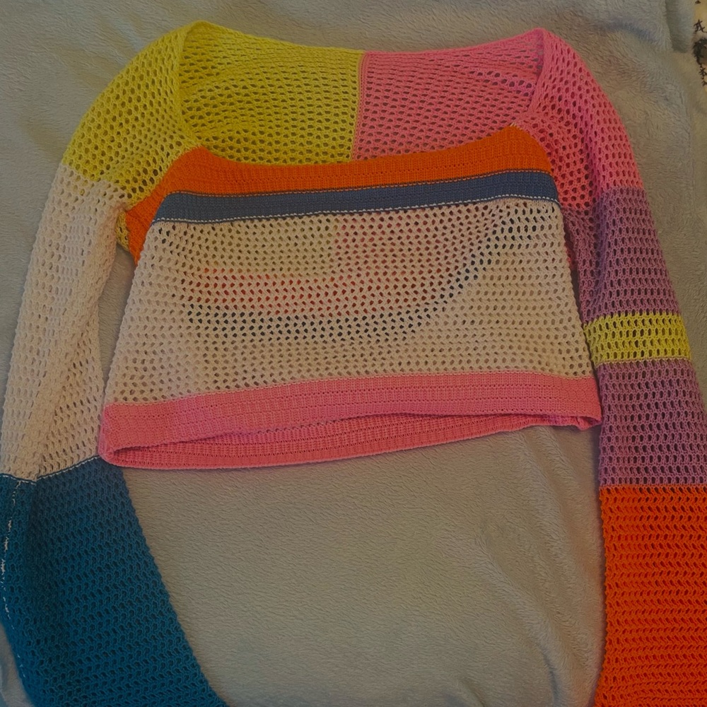 Multicolor Crochet Sweater